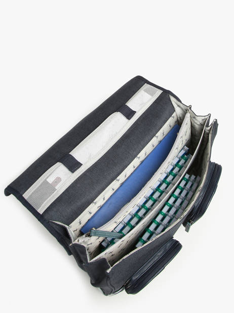 Boekentas 3 Compartimenten Cameleon Blauw vintage urban PBVBCA41 ander zicht 3